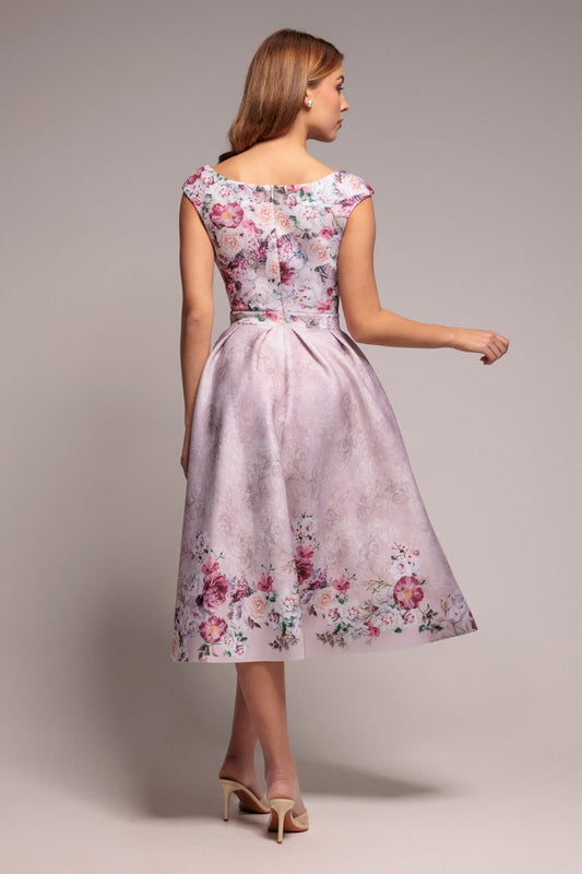 Summer dresses for women, floral midi dress with sweetheart neckline
