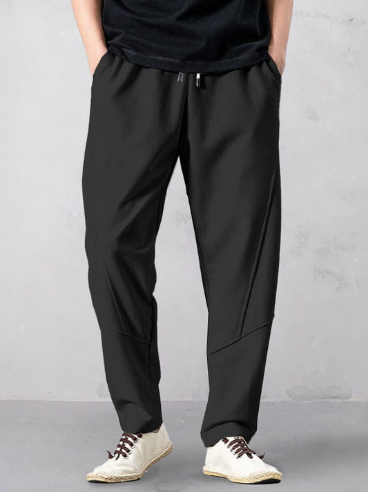 Track pants for men with tapered leg and drawstring waist