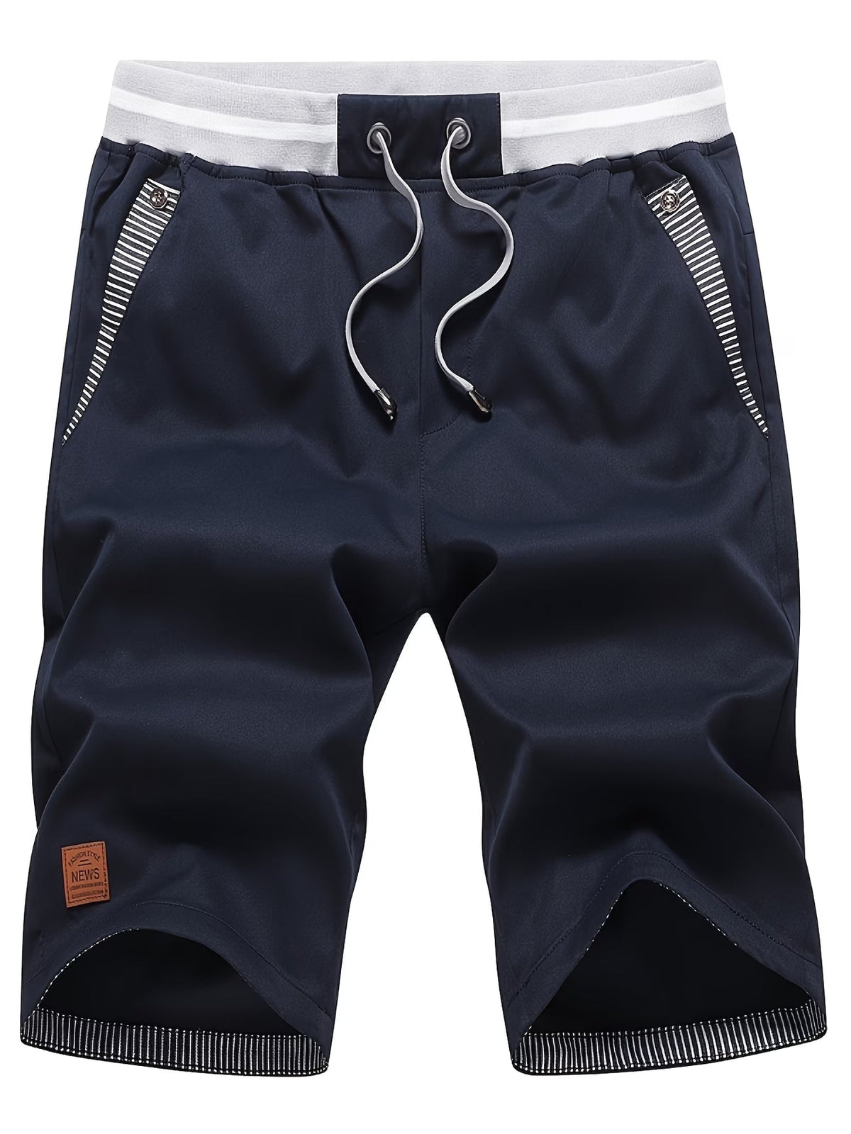Mens shorts with elasticated drawstring waist and side pockets