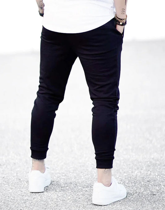 Slim fit track pants for men with side pockets and drawstring waist