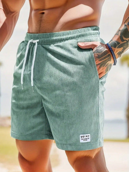 Mens shorts with drawstring waist and side pockets, relaxed fit