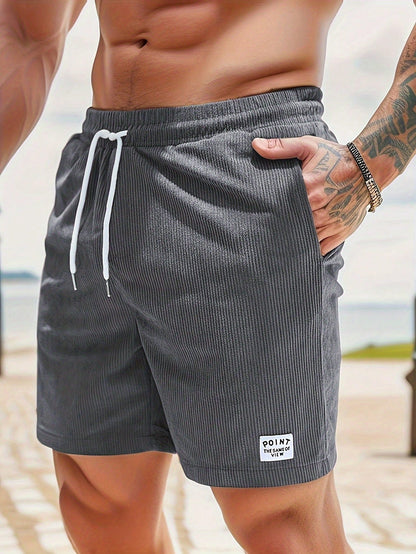 Mens shorts with drawstring waist and side pockets, relaxed fit