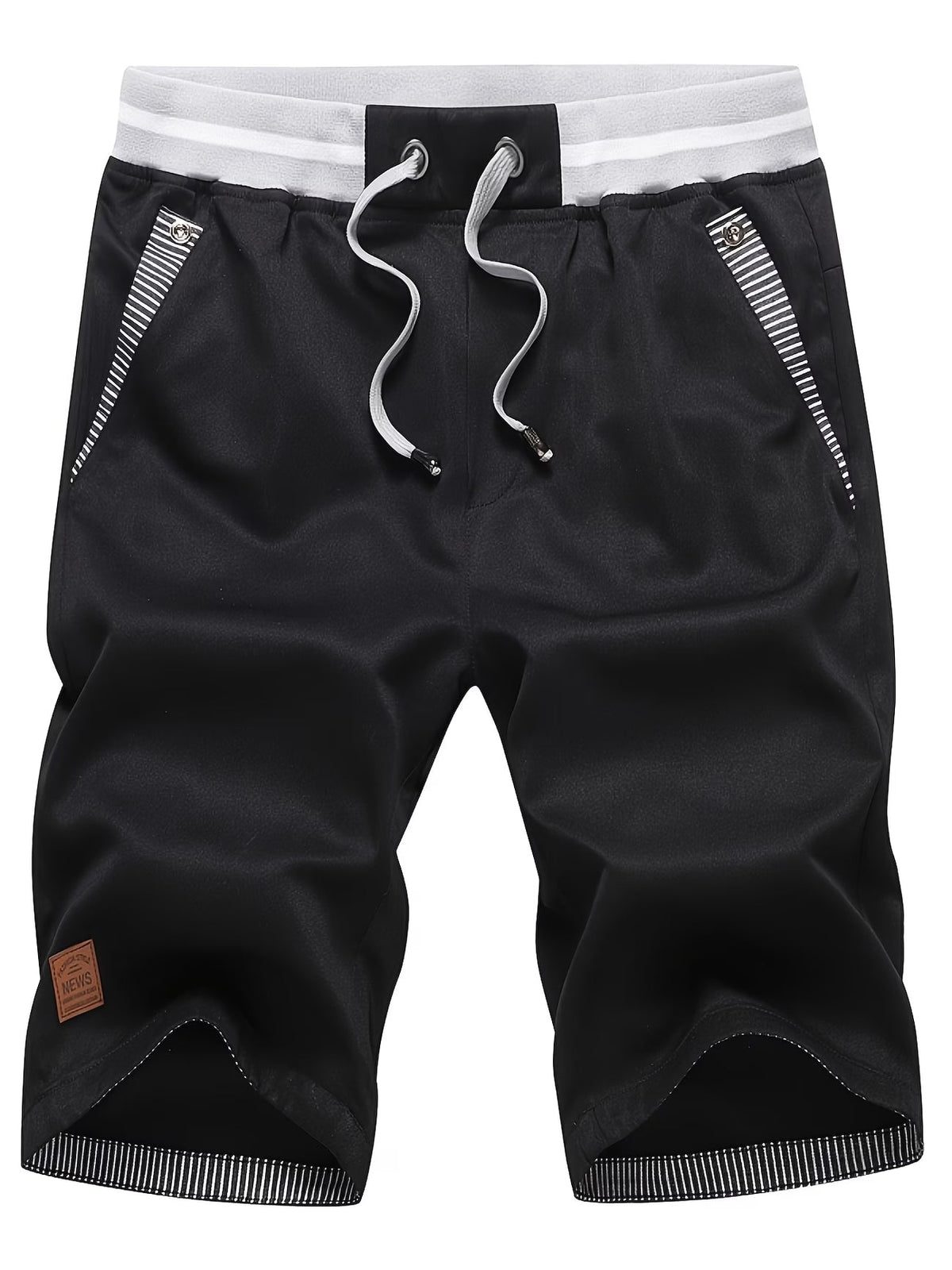 Mens shorts with elasticated drawstring waist and side pockets
