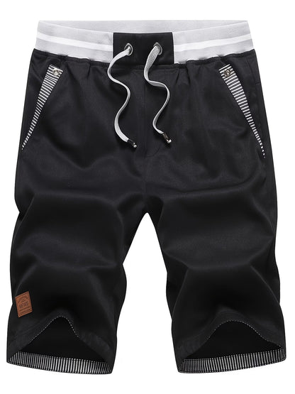 Mens shorts with elasticated drawstring waist and side pockets