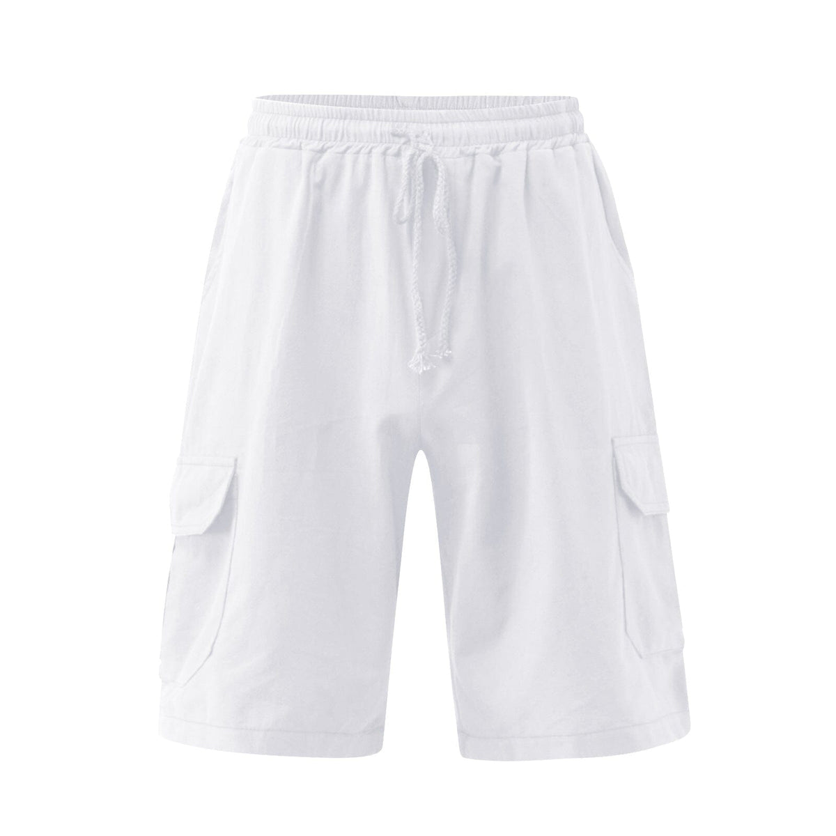 Mens shorts with drawstring waist and cargo pockets
