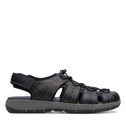 Men sandals with adjustable toggle lacing and closed toe for men
