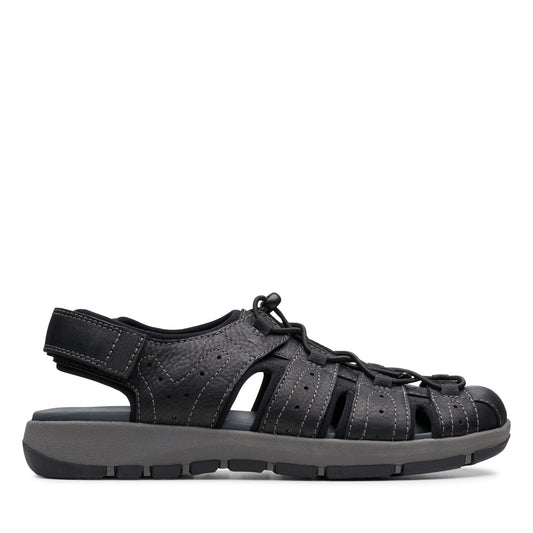 Men sandals with adjustable toggle lacing and closed toe for men