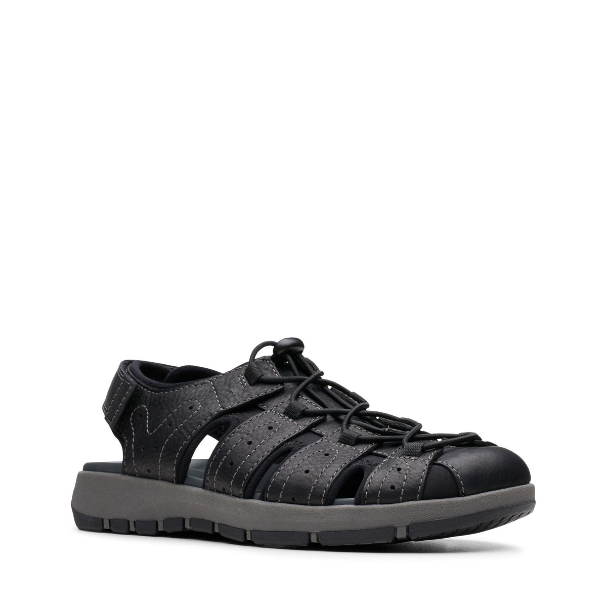 Men sandals with adjustable toggle lacing and closed toe for men