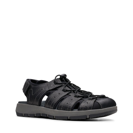 Men sandals with adjustable toggle lacing and closed toe for men