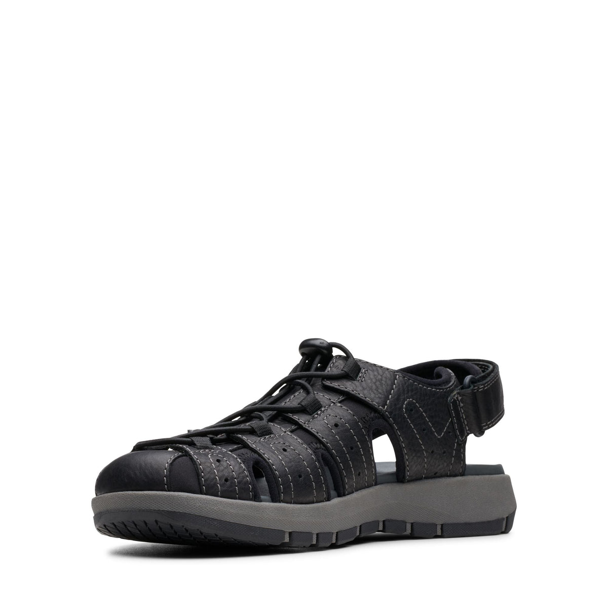 Men sandals with adjustable toggle lacing and closed toe for men