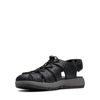 Men sandals with adjustable toggle lacing and closed toe for men