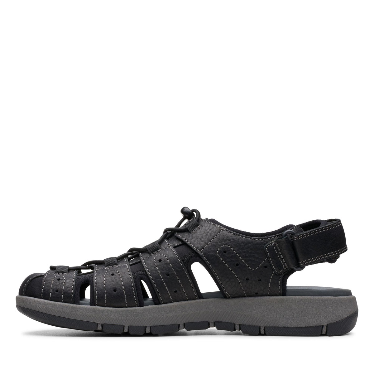 Men sandals with adjustable toggle lacing and closed toe for men