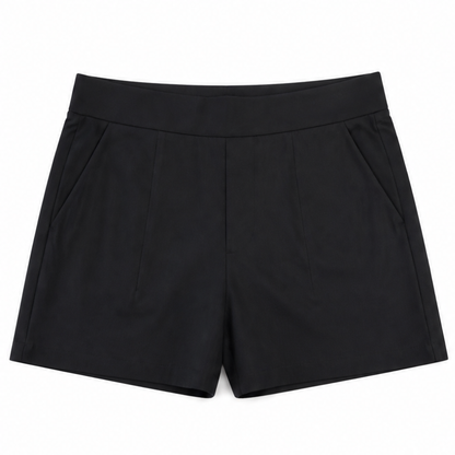 Womens shorts with pockets, high waist and wide waistband