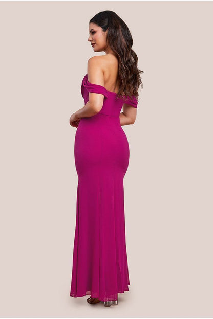Formal dresses for women off the shoulder cowl neck maxi dress