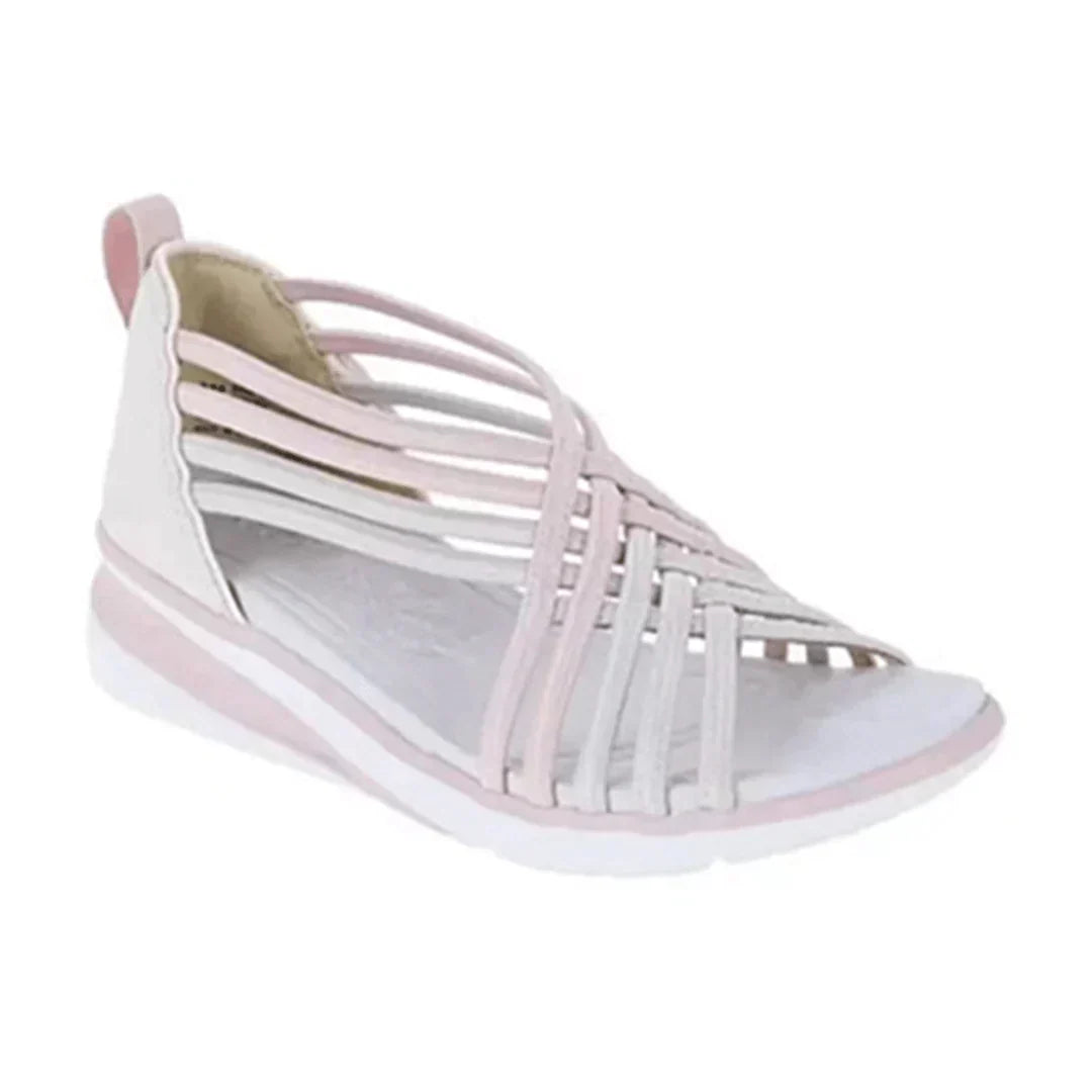 Women sandals with open toe, criss cross straps and wedge sole