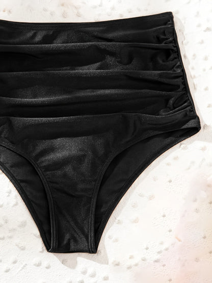 Swimwear high waist bikini bottoms with ruched detail for women