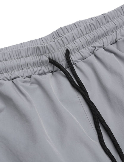 Mens shorts 2 pack with drawstring waist, side pockets and split hem