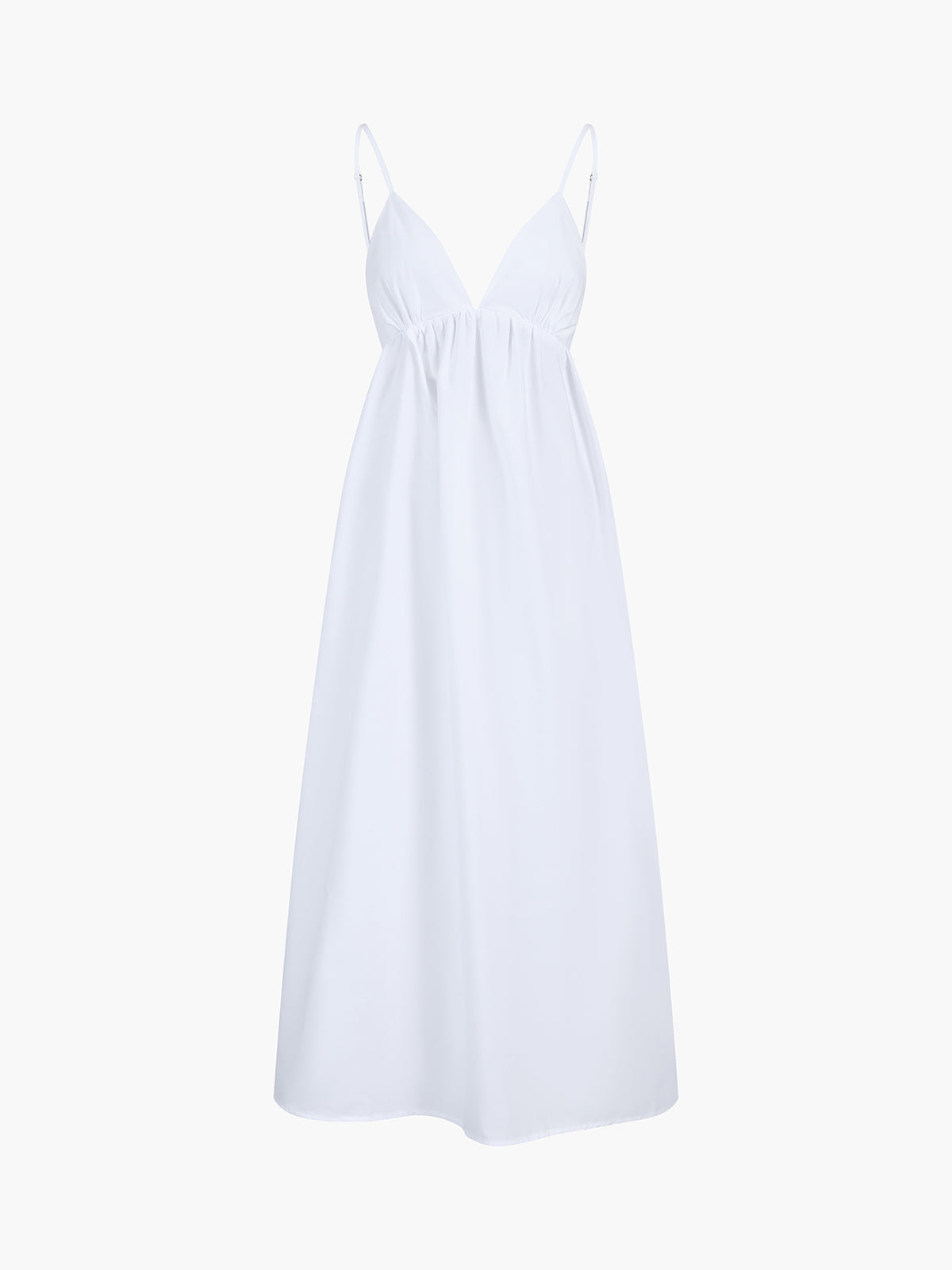 Maxi dresses for women with V-neck, open back and adjustable straps