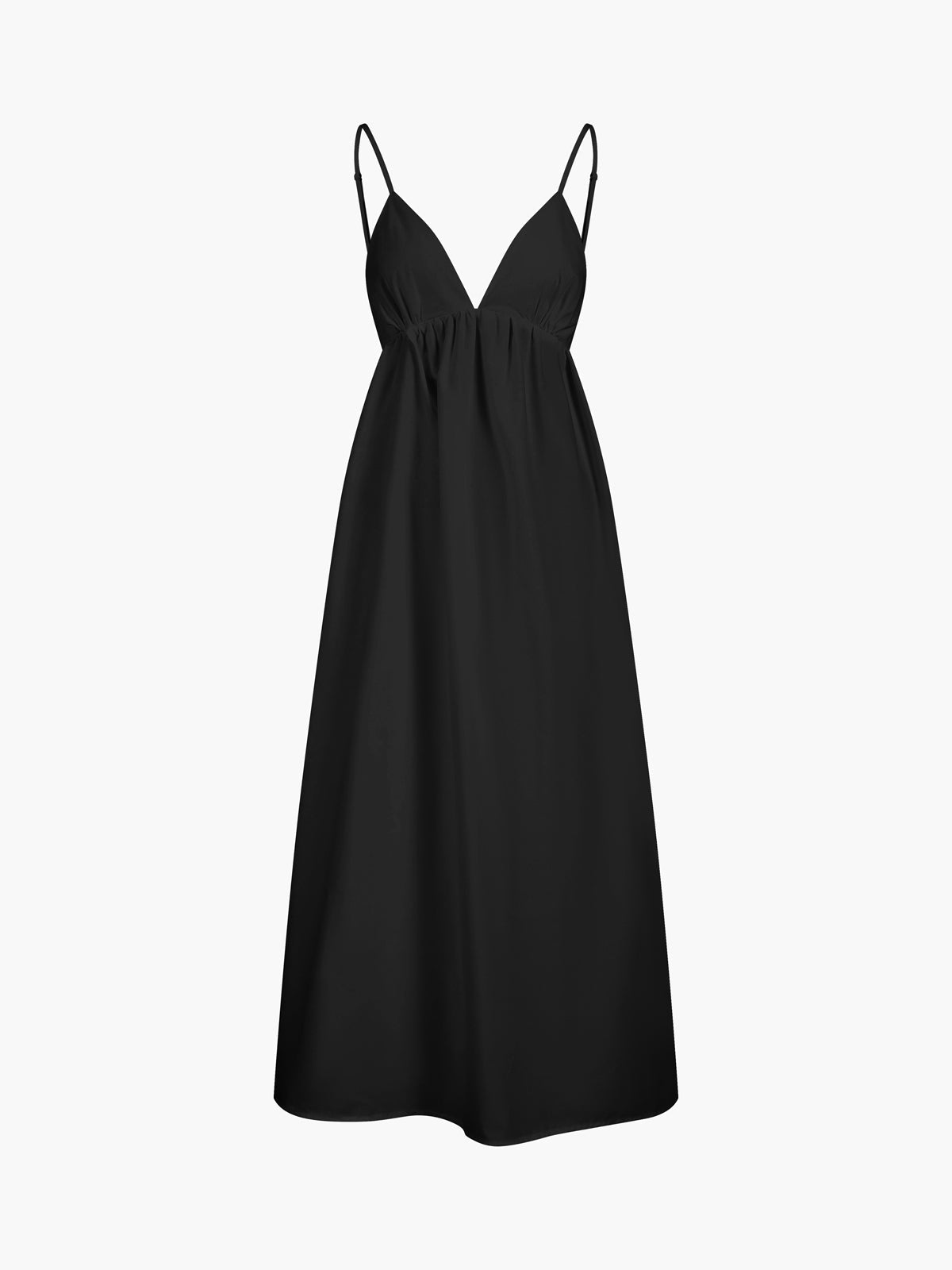 Maxi dresses for women with V-neck, open back and adjustable straps