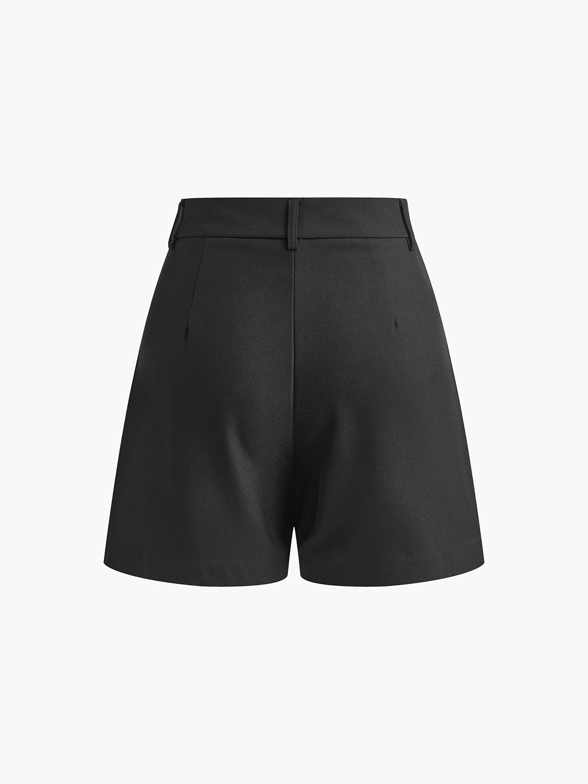 Womens shorts with pleated front and wide leg, mid waist tailored fit