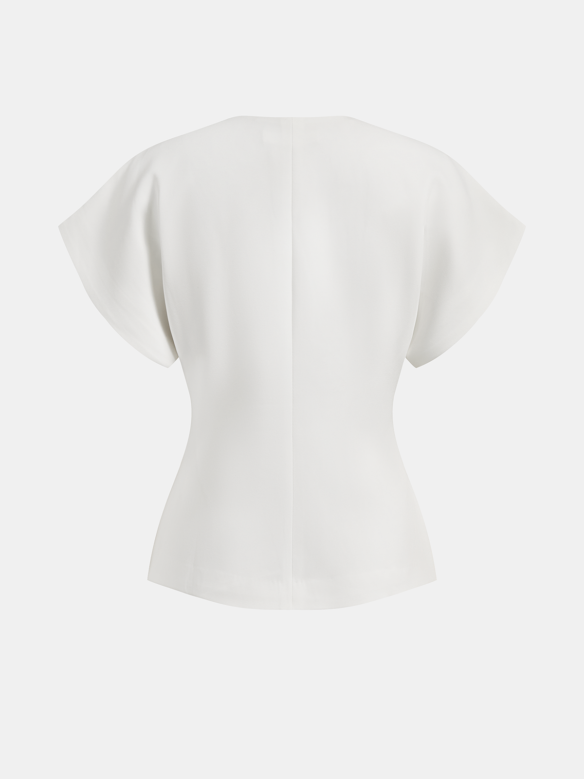V-neck blouse for women with cap sleeves and single button fastening