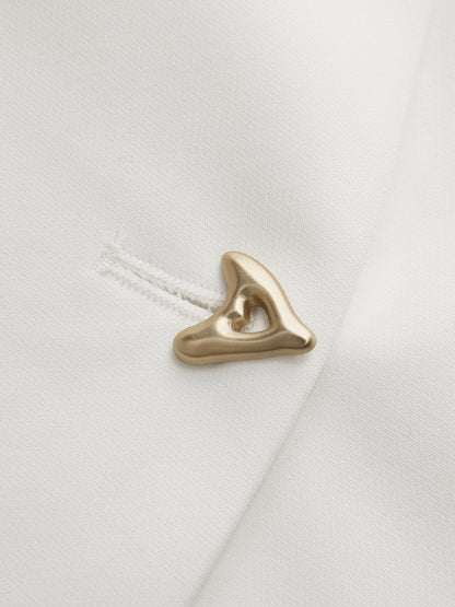 V-neck blouse for women with cap sleeves and single button fastening