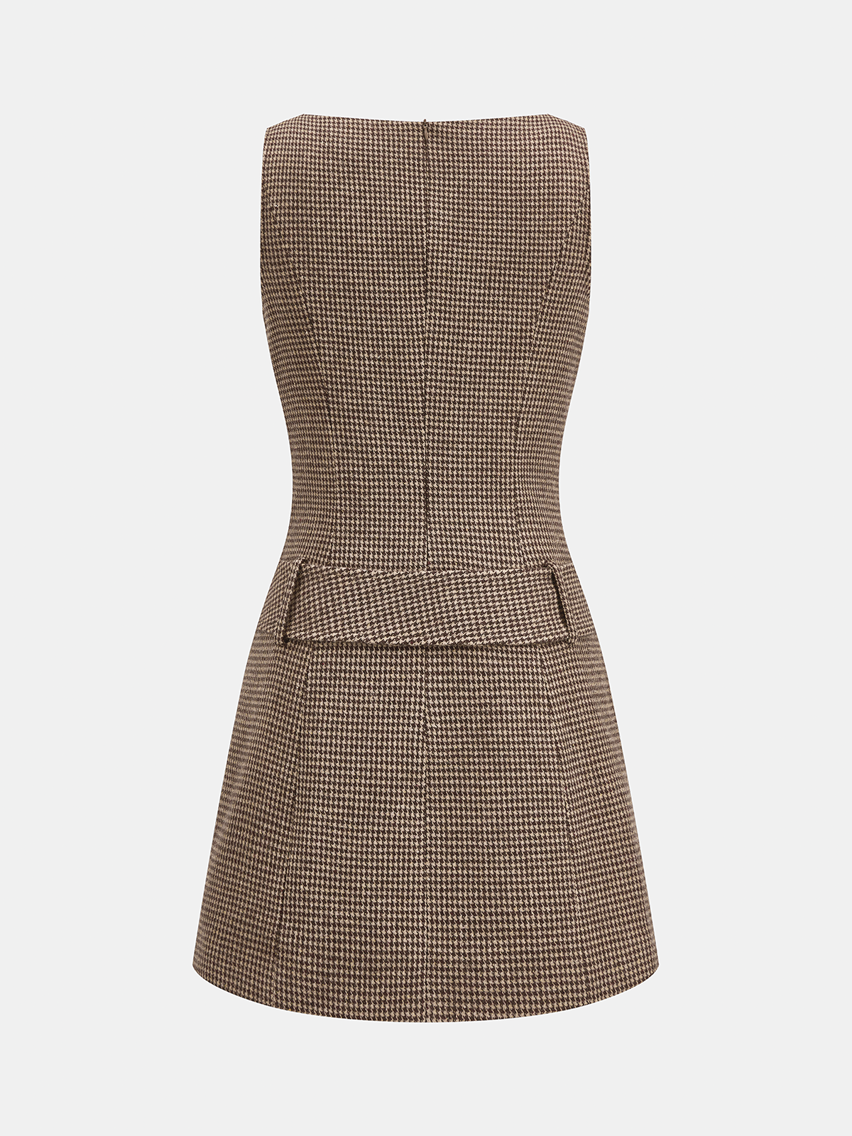 Mini dress for women with houndstooth print and belted waist
