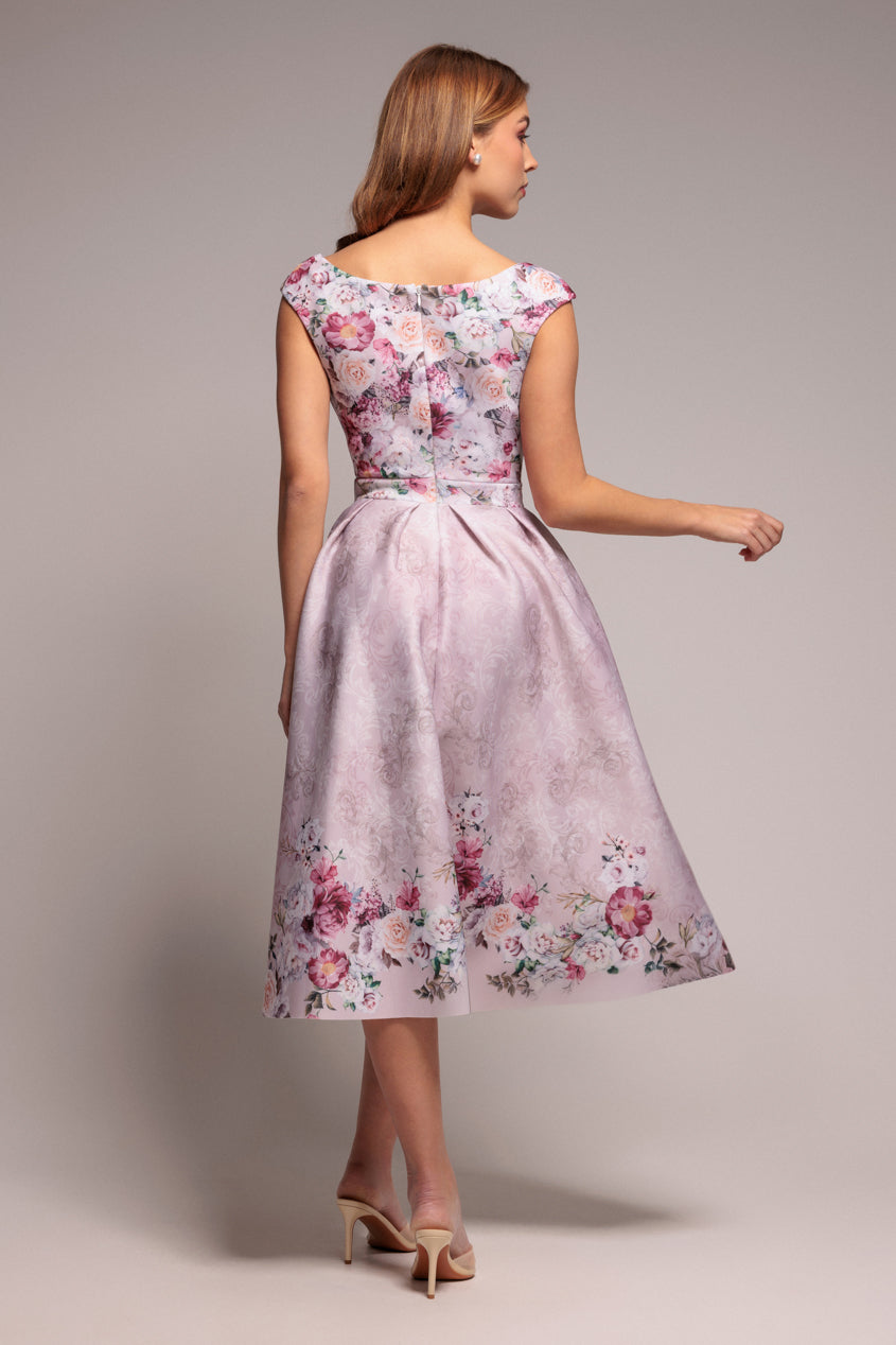 Summer dresses for women, floral midi dress with sweetheart neckline