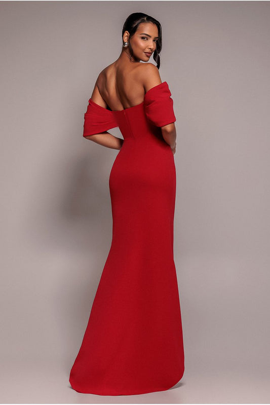 Off the shoulder formal dresses for women with draped sleeves