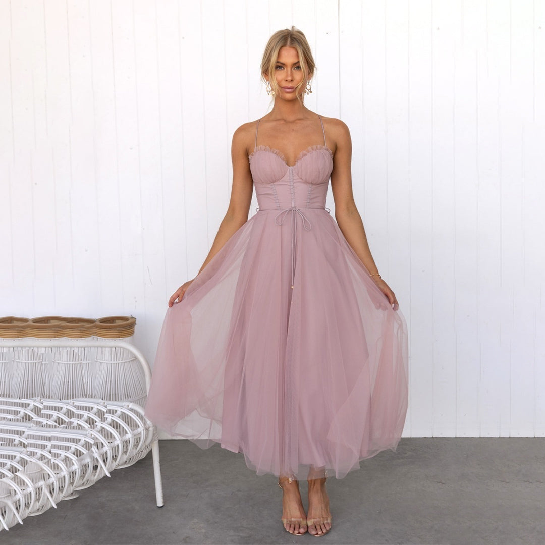 Cocktail dresses for women with corset bodice and midi length