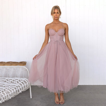 Cocktail dresses for women with corset bodice and midi length