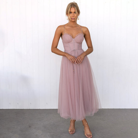Cocktail dresses for women with corset bodice and midi length