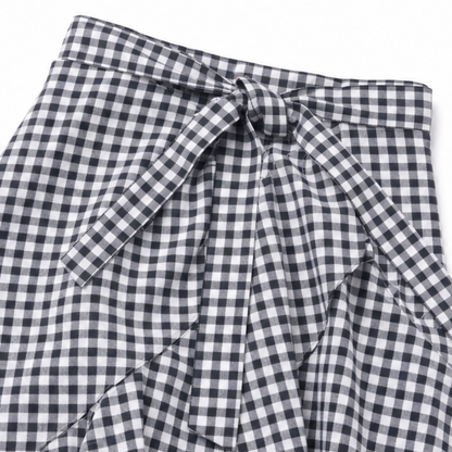 Asymmetrical ruffle maxi skirt for women with high waist