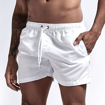 Men's board shorts with drawstring waist and side pockets