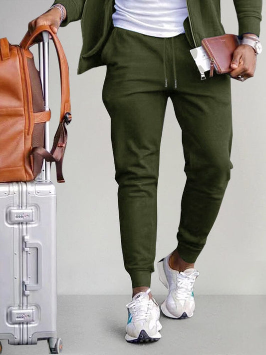Track pants for men with drawstring waist and cuffed hems