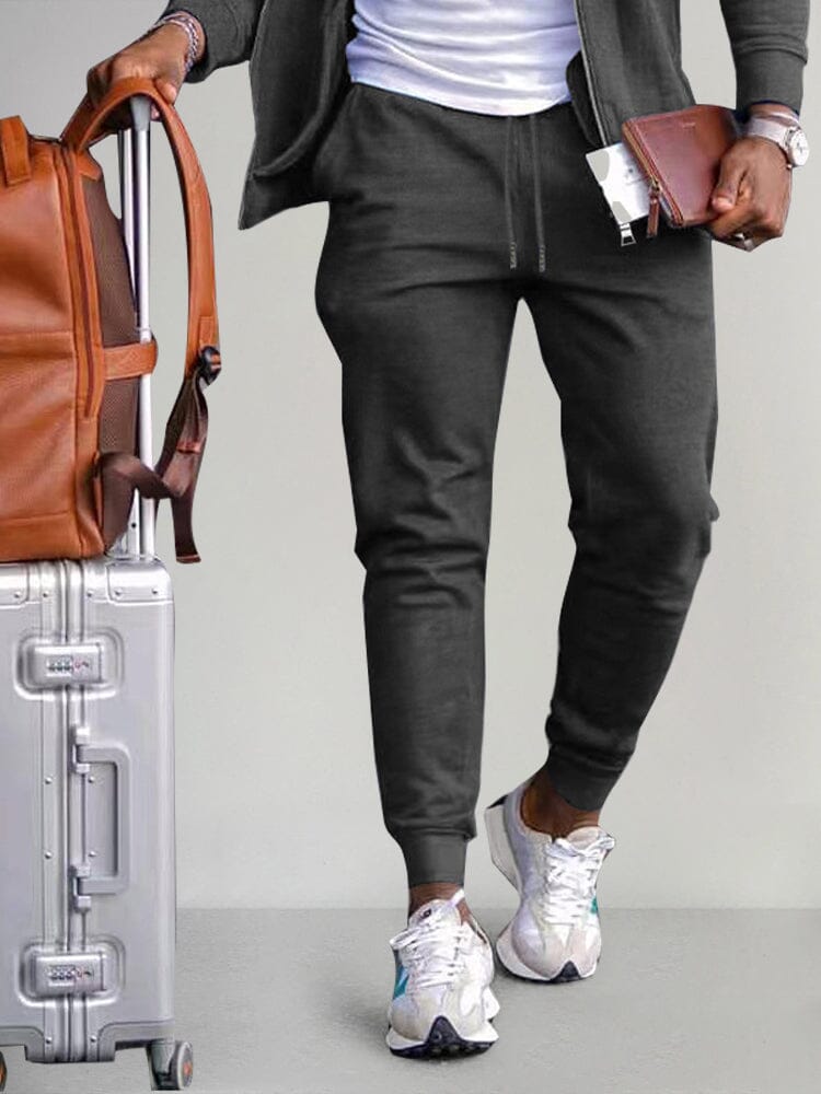 Track pants for men with drawstring waist and cuffed hems