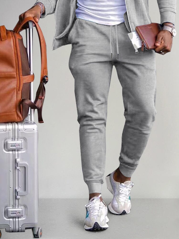 Track pants for men with drawstring waist and cuffed hems