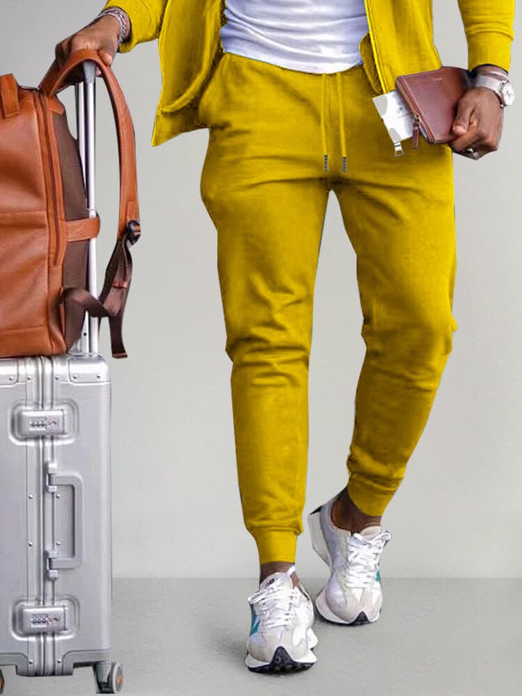 Track pants for men with drawstring waist and cuffed hems