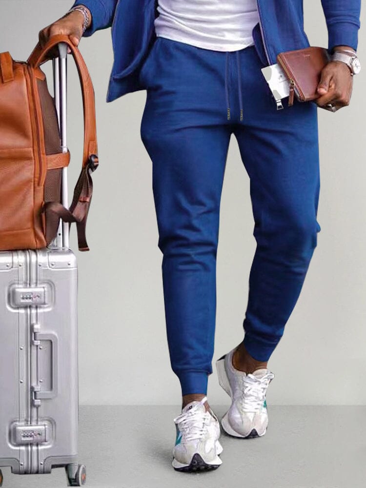 Track pants for men with drawstring waist and cuffed hems
