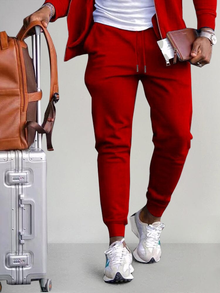 Track pants for men with drawstring waist and cuffed hems
