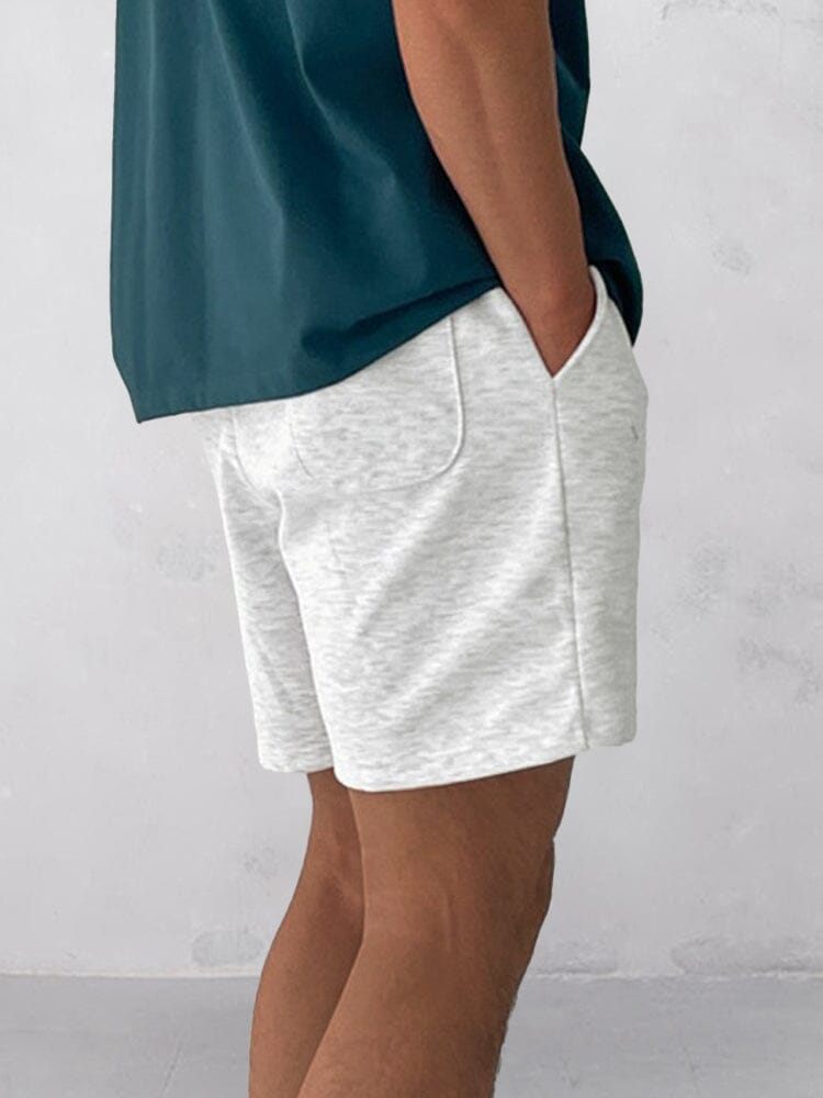 Mens shorts with elastic drawstring waist and pintuck detail