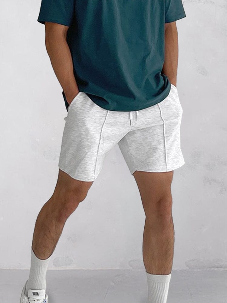 Mens shorts with elastic drawstring waist and pintuck detail
