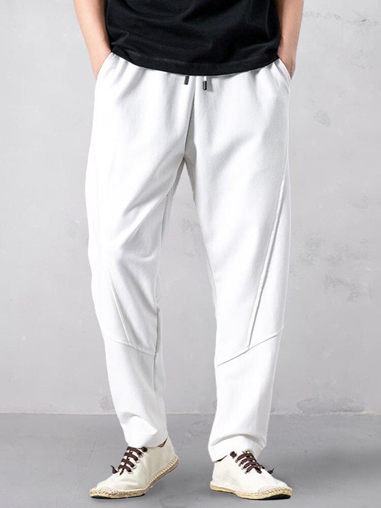 Track pants for men with tapered leg and drawstring waist
