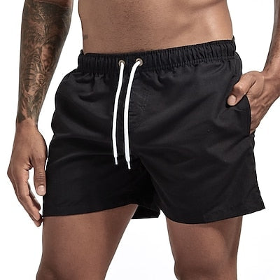 Men's board shorts with drawstring waist and side pockets