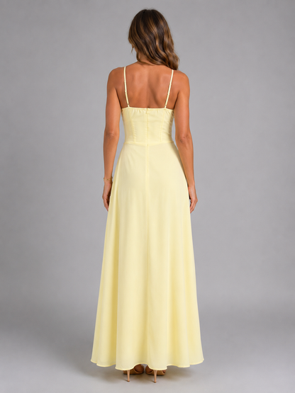 Summer dresses for women, strappy maxi dress with tie front bust