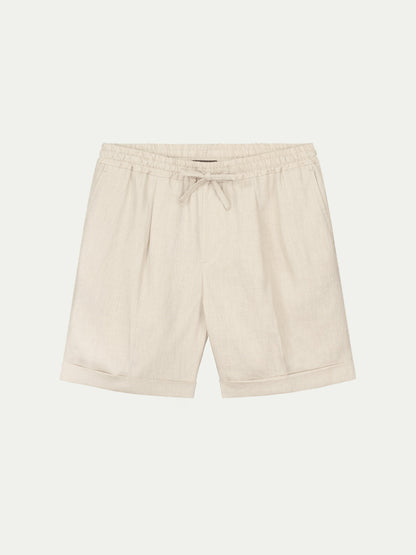 Mens shorts with drawstring waist and turn-up hems for summer