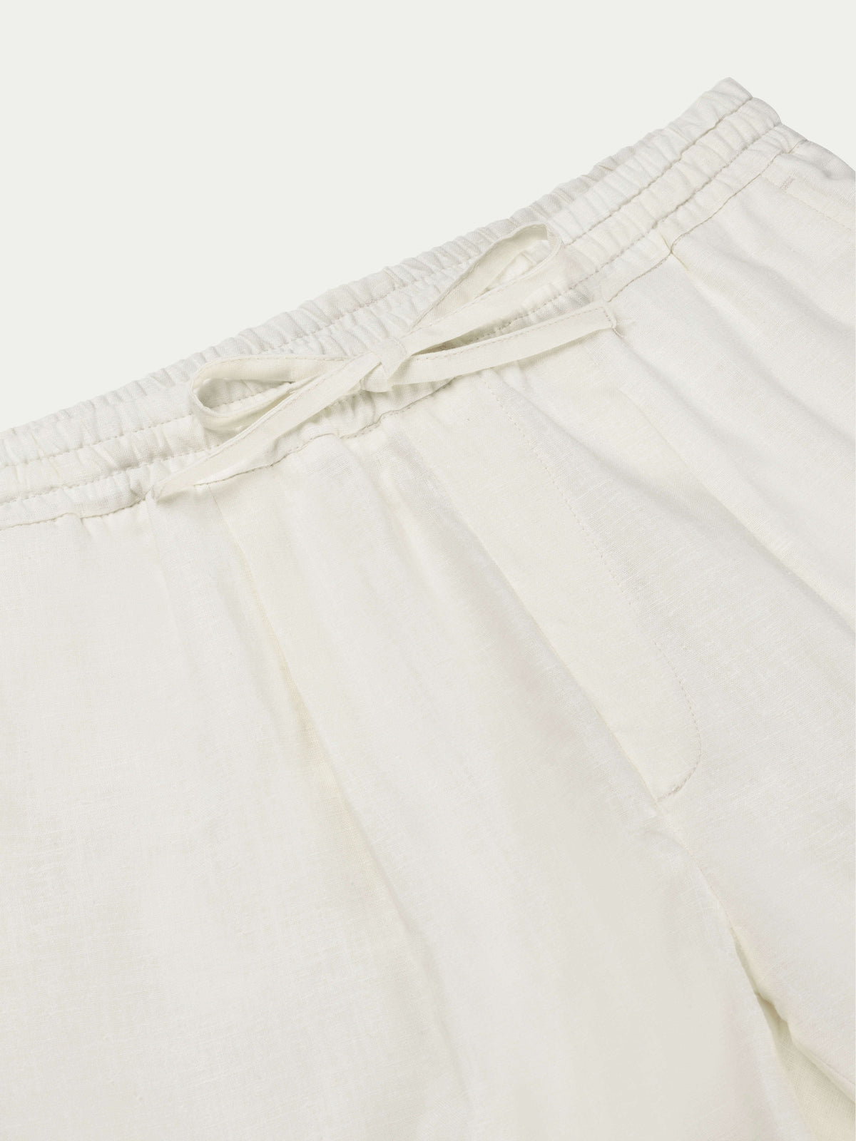 Mens shorts with elasticated drawstring waist and turn-up hems