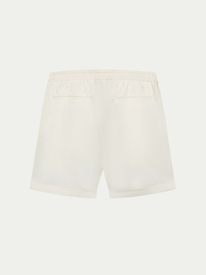Mens shorts with elasticated drawstring waist and turn-up hems