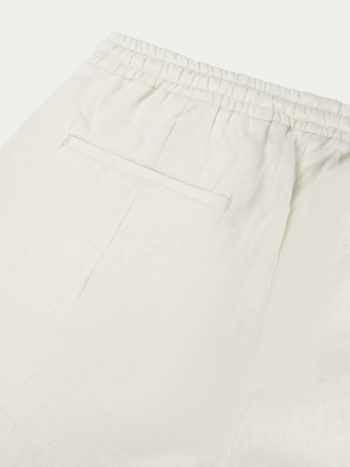 Mens shorts with elasticated drawstring waist and turn-up hems