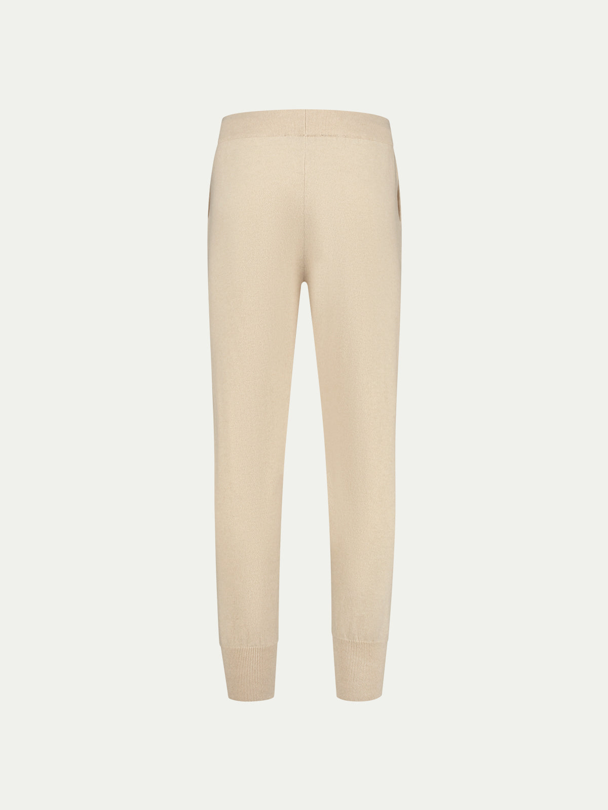Knitted track pants for men with drawstring waist and ribbed cuffs
